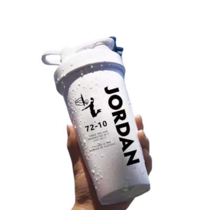 Дорожный спортзал 600 мл Спортивный шейкер Бутылка для воды Питьевая Герметичная Прочный стакан Пластик Pure White