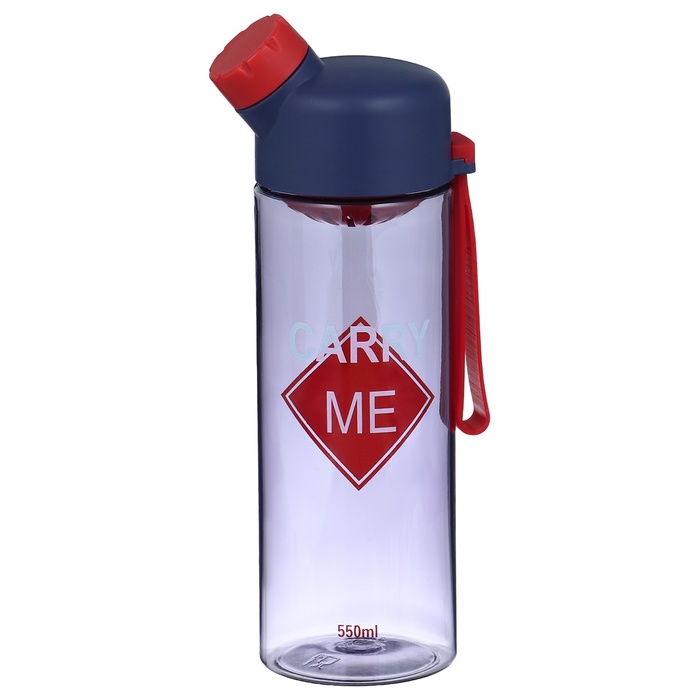 Бутылка для воды, 550 мл, 22.5×6.7 см, сито, фиолетовая